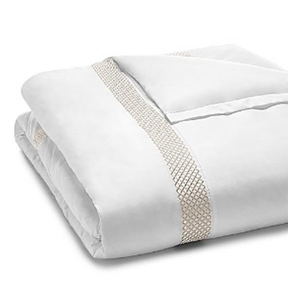 Hudson Park Collection 500TC Embroidered Geo Duvet Cover - Picture 1 of 9